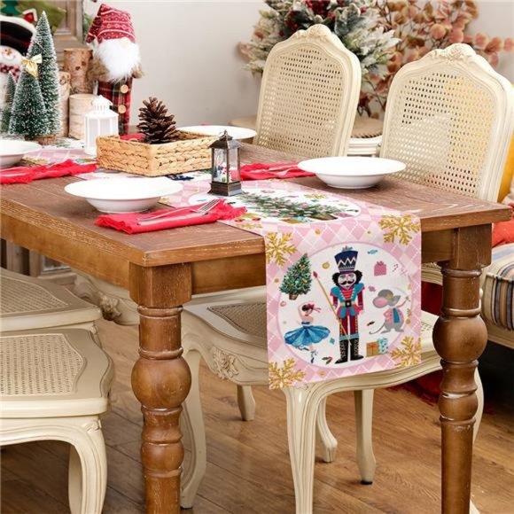 Nutcracker Table Runner Christmas Decor Holiday Decoration Decorative Cloth 72" - Picture 15 of 15
